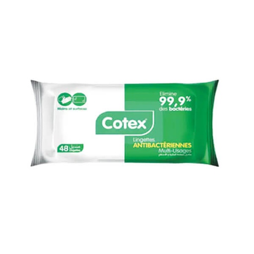 Lingettes Cotex antibatériennes multi usage 48 lingettes
